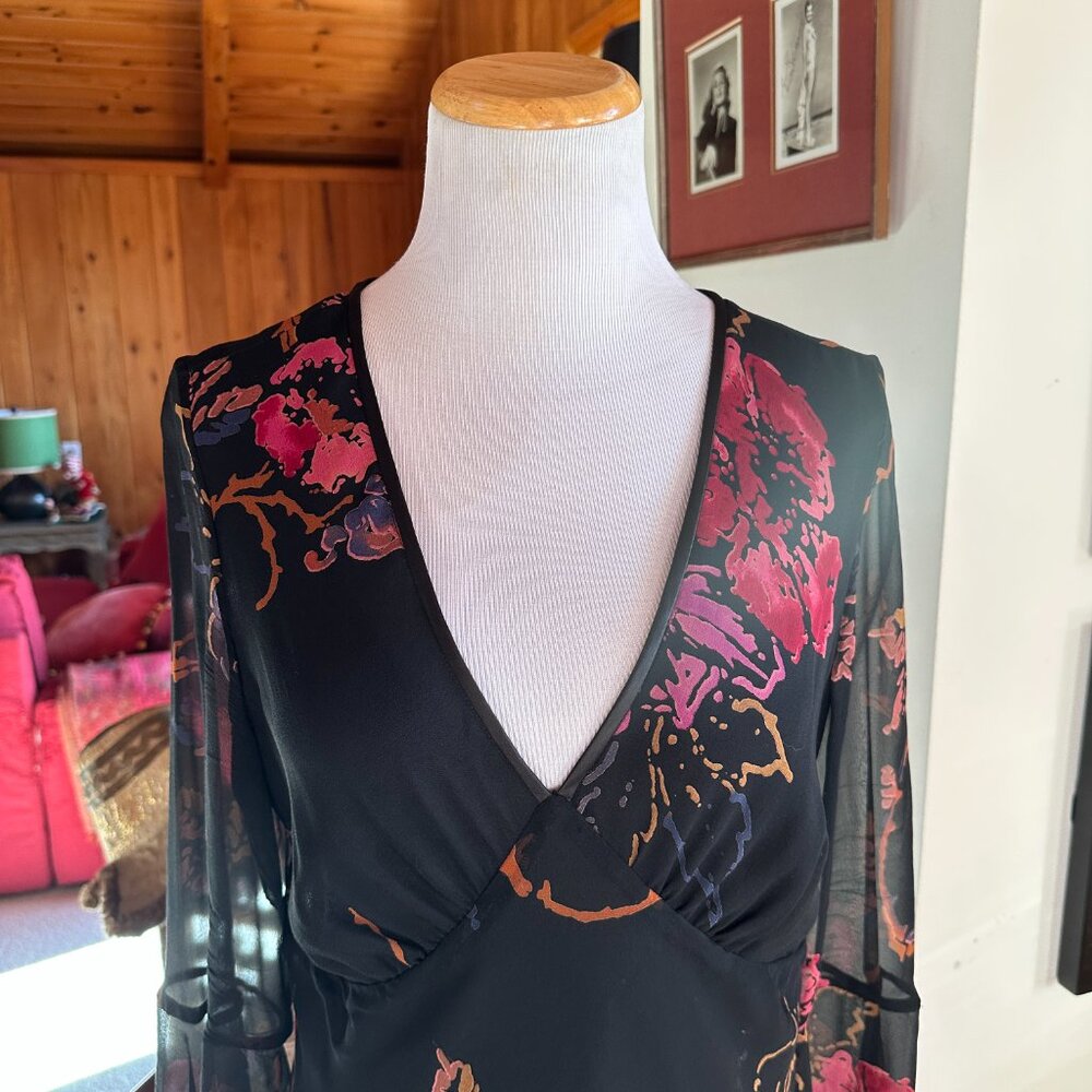 ICE Y2K Vintage Black Red Floral Dress – 10 - Picture 2 of 8